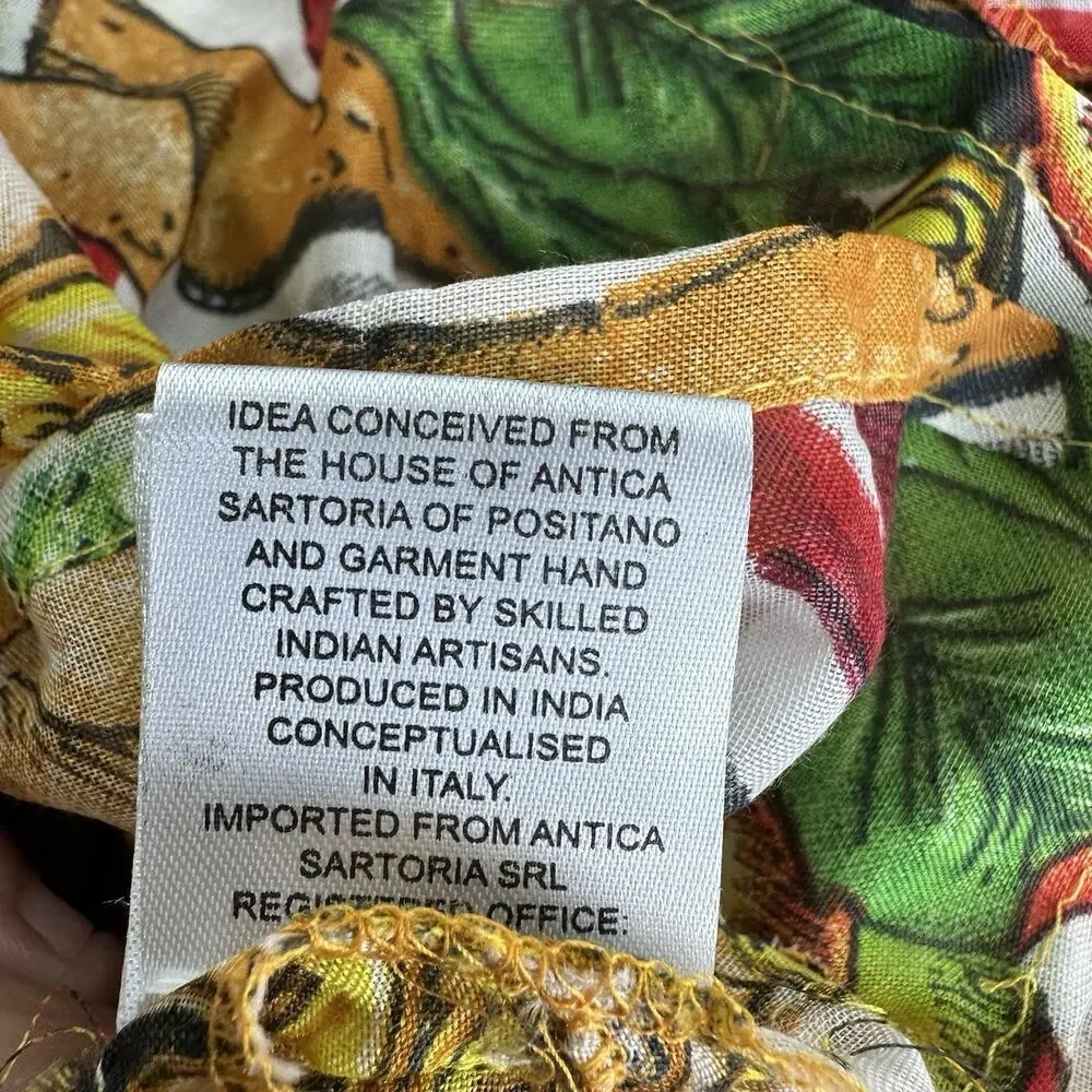 HOUSE OF ANTICA SARTORIA italy layered Avocado Cactus fruit print mini skirt OS